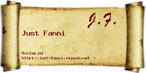 Just Fanni névjegykártya